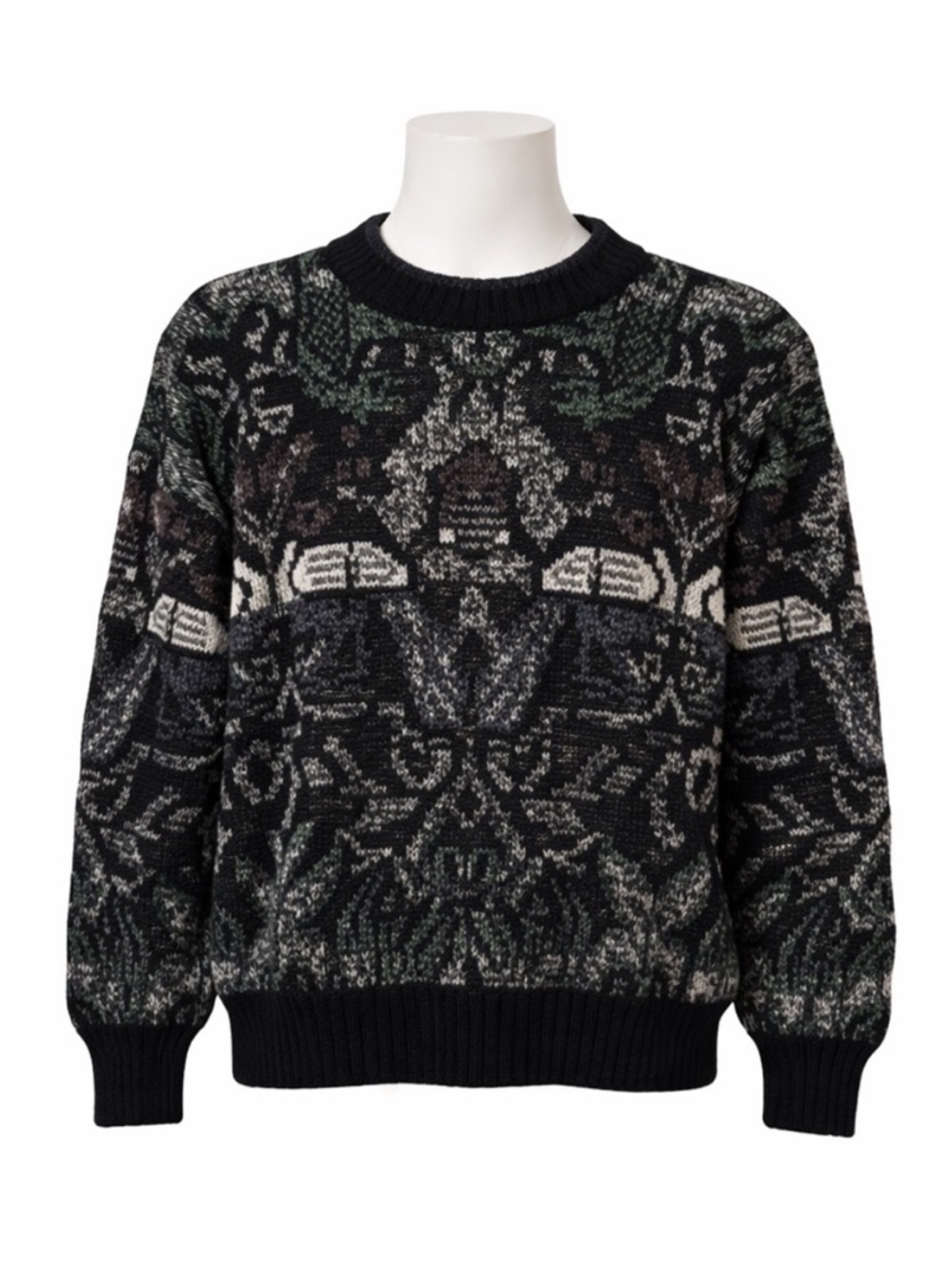 Size L Michael Gerald Mens Vintage Grandpa Sweater Patterned Knit Crewneck Retro